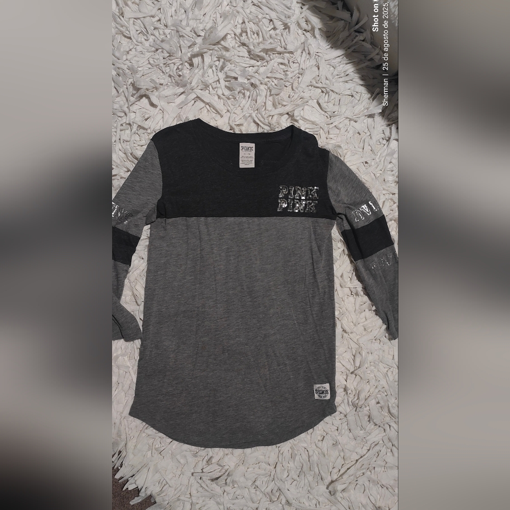 Gray and Black Kids Long Sleeve Shirt